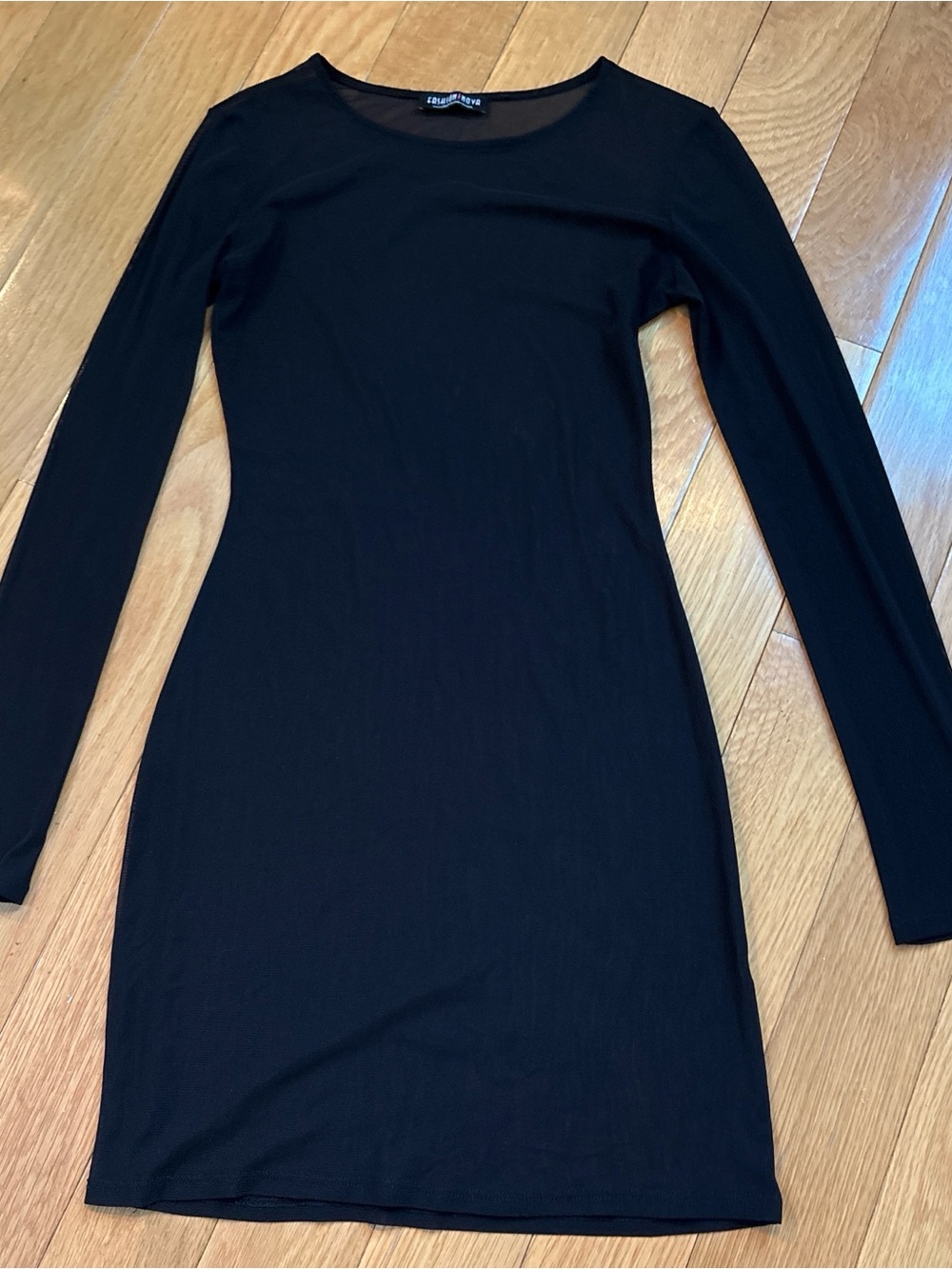 Fashion Nova Black Long Sleeve Bodycon Dress